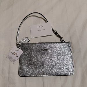 Silver glitter wristlet - new